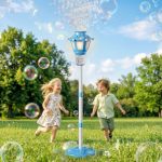 Bbnote Street Lamp Bubble Machine With Light Rechargeable Outdoor Summer Bubbles Toys For Kids & Adults Bubble Blower And Wand T
