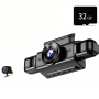 4-CHANNEL 2K Front + Cabin + Rear Car Camera Wifi Dashcam With Night Vision