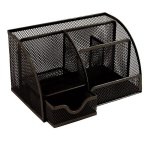 M810 Wire Mesh Clip Pen And Memo Holder With Drawer Organizer - Black