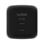Belkin 67WATT Dual USB Port Gan Wall Charger With Pps Black