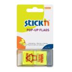 Pop Up Neon Lemon Printed Sign Here Flags 45X25MM - 50 Per Pad