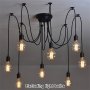 3/5/6/8heads Modern Industrial Pendant Light With 5/6/7/8 Heads E27 Base Metal Shade Semi-Flush Mount Adjustable Arm 110V-240V Hardwired