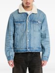 Calvin Klein Unisex Sherpa Trucker Tinted Thundra Denim Jacket In Denim - Denim 2XL