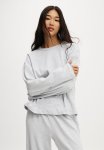 Cotton On Pointelle Rib Long Sleeve Top - Light Grey Marle