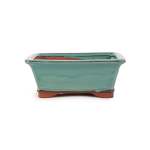 Assorted Glazed Bonsai Pots 8" - Deep Green Rectangular 20 X 16 X 8CM