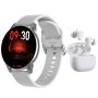 Affordable Men's Smartwatch & Earphones Set - Fitness Tracker Grey
