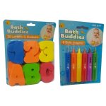 Bata Bath Buddies - Bath Foam Letters & Numbers 36 With 6 X Bath Crayons