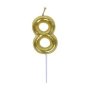 Casey 10CM Gold Numerical Birthday Candle NR.8