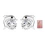 Licer Women 925 Silver Plated Crystal Dolphin Stud Earrings For Women
