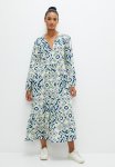 Edit Boho Midi Dress - Navy Green Geometric