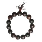 Killer Deals Unisex Handmade Dark Brown Wood Bead Elasticated Bracelet - S m - Best Bargains Online