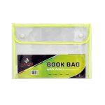 Velcro Bookbag A4 Clear Neon Green Dafrique