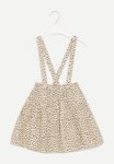 PoP Candy Printed Suspender Skirt - Ecru & Brown
