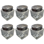320ML Square Storage Jar With Clear See-through Lid - Transparent 6 Piece