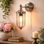 Steel Industrial Cage Wall Light For Hallway And Loft Spaces Antique Silver Antique Brass - Antique Silver