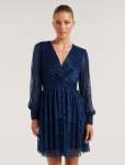 Gracie Petite Tiered Plisse MINI Dress - 16 Blue