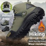 Men's Outdoor Hiking Shoes With Plush Lining Thermal Comfortable Arch Support Non-slip Mountaineering Traveling Sneakers