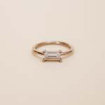 The Hera Ring - Moissanite Baguette Horizontally Set In White Gold