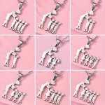 1PC Fashionable & Minimalist Stainless Steel Mother & Daughter Pendant Necklace For Men Ideal Choice For Gifts