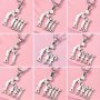 1pc Fashionable & Minimalist Stainless Steel Mother & Daughter Pendant Necklace For Men Ideal Choice For Gifts