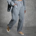 Plus Size Luxe Feel Track Bottoms - Grey Melange