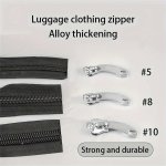5PCS Durable Zipper Pulls Replacement For Luggage And Clothing 5 8 10 Alloy Thickened Zip Sliders Non-locking Suitcase Zipper He