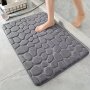 1PC Non-slip Cobblestone Memory Foam Bath Mat Quick Dry Rubber Backing Woven Textured Polka Dot Design Multi-purpose For Bathroom Vanity Bedroom Machine Washable Rug