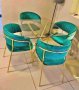 Efurn- Jy 4 Seater Dining Set With Square Glass Table Green