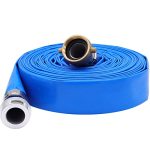 2 X 100 Pvc Lay Flat Water Pump Discharge Hose With Aluminum Pin Lug Fittings Heavy Duty Reinforced Pool Backwash Hose Assembly