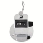 1PC Durable Metal 4-DIGIT Handheld Tally Counter With Display Tray - Ideal For Industrial Measurement