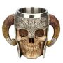 3D Stainless Steel RAM Horned Skull Coffee Mug