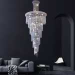 Grace Spiral Crystal Chandelier Light Chrome