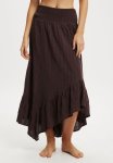 Cotton On Hanky Hem Beach Maxi Skirt - Willow Brown