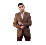Navada Coats Check Burgundy