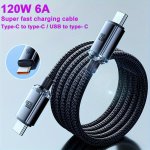 120W 100W 6A Type C To Type C usb To Type C Super Fast Charging & Data Transfer Cable For Samsung S23 S22 S21 For Ipad