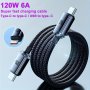 120W/100W 6A Type C To Type C/usb To Type C Super Fast Charging & Data Transfer Cable For Samsung S23 S22 S21 For Ipad