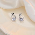 Creative Cross Line Design Stud Earrings Alloy Jewelry Embellished With Rhinestones Vintage Simple Style For Women Daily Wear