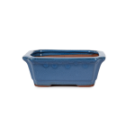 Assorted Glazed Bonsai Pots 6" - Blue Rectangular 16 X 12.5 6CM