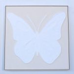 White Embossed Butterfly Wall Hanging – 103X103CM