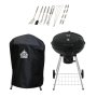 57CM Charcoal Kettle Braai - Hinged Lid Cover & Braai Tool Set