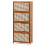 4 Tier Bamboo Storage Cabinet Kitchen Multi-use Space Organizer