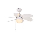 Mikro Ceiling Fan With Light 6 Blade White 762MM Diameter