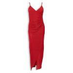 Red Lurex Bodycon Midi Dress