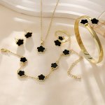 6PCS SET Fashionable And Elegant Style Women's Jewelry Set Alloy Set With Acrylic Bracelet Bracelet Necklace Ring Stud Earrings