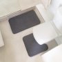 Luxury Foam 2-PIECE Bath Mat Set Charcoal