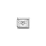 Composable Classic Link Flying Heart In Silver And Stones