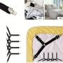 4PCS Adjustable Bed Sheet Clips - Metal Fasteners For Secure Fitting Of Sheets Quilts Tablecloths & Sofa Covers