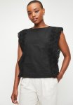 Edit Poplin Shell With Cut Out Sleeve - Black