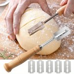 1PC Stainless Steel Bread Knife Bread Trimmer Professional Bread Bakers Cutter Tool - Slice Dough With Precision & Safety For Re