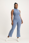 Melissa Ribb Sleeveless Jumpsuit - Blue - M